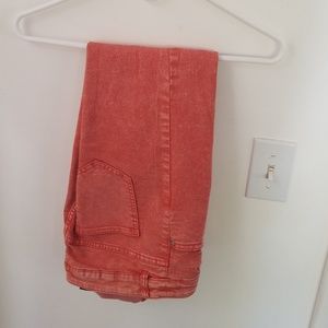 Salmon stretchy pants